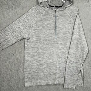 Rhone Hoodie Mens Large Half-Zip Grey Heathered Pullover Performance Athletic